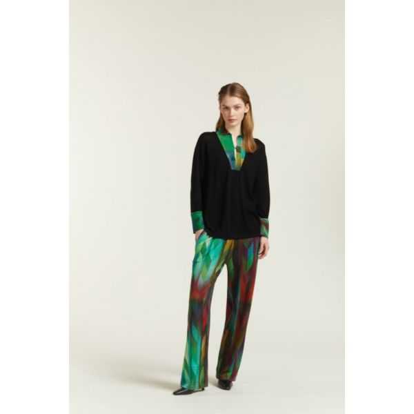 Maglia Oversize con Inserti stampa Optical
