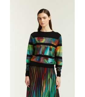 Maglia Rigata con stampa Optical double use