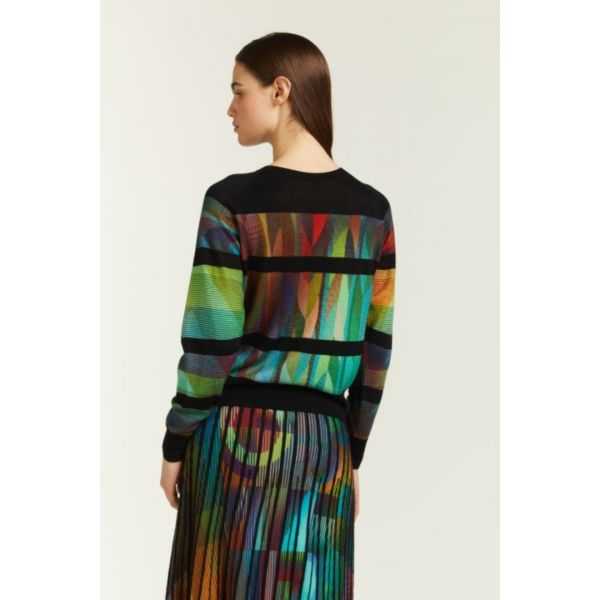 Maglia Rigata con stampa Optical double use