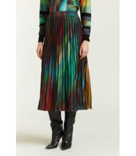 Long Pleated skirt with double use optical print