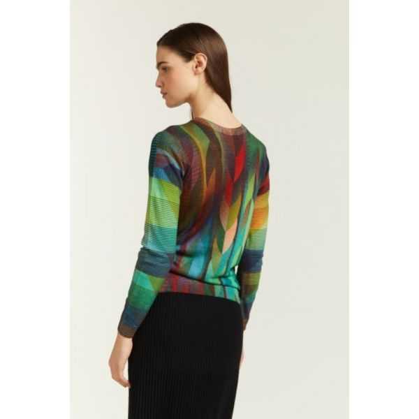 Maglia girocollo con stampa Optical double use