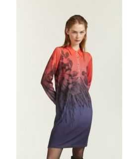 Polo dress with Degradè print