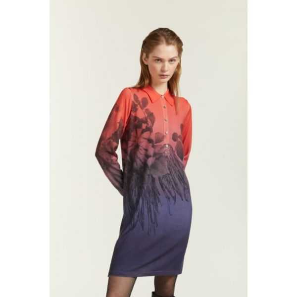 Polo dress with Degradè print