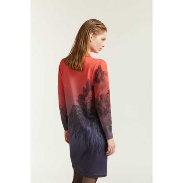 Polo dress with Degradè print