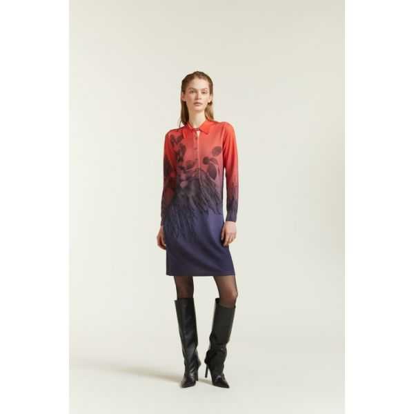 Polo dress with Degradè print