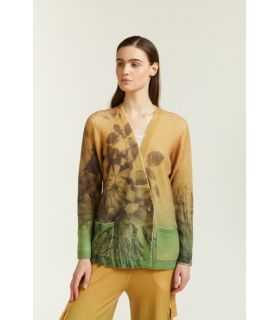 Double breasted jacket with Degradè print