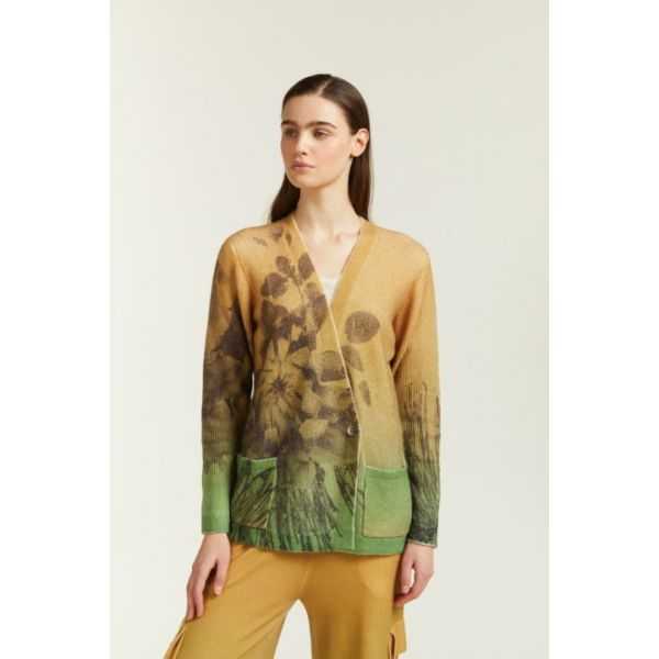 Double breasted jacket with Degradè print