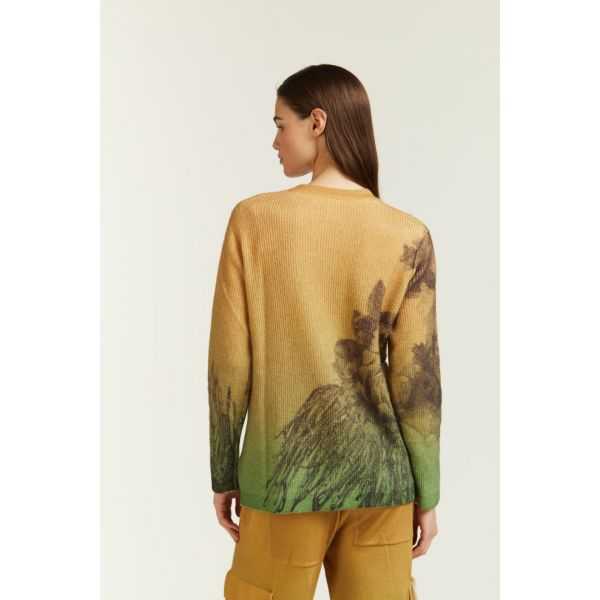 Double breasted jacket with Degradè print