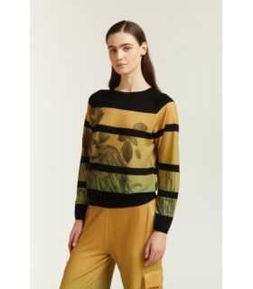 Striped sweater with Degradè print