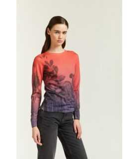 Crewneck sweater with Degradè print
