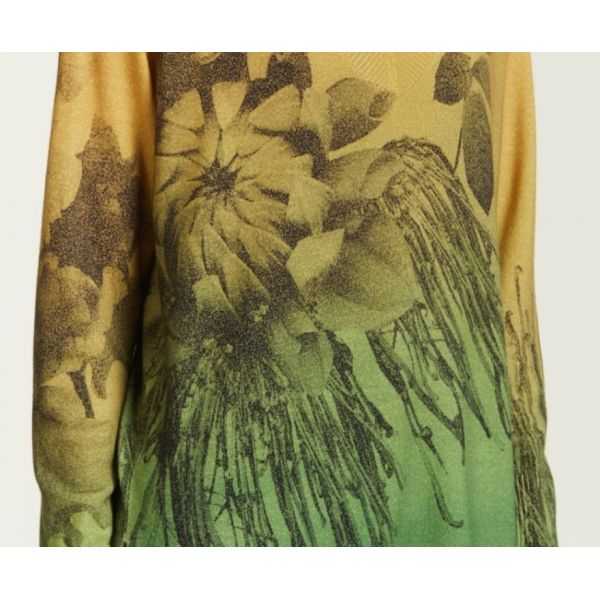 Crewneck sweater with Degradè print