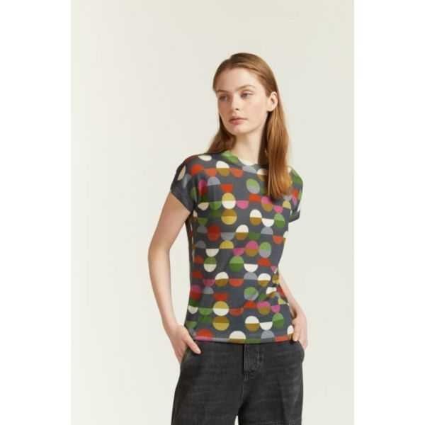 Short sleeved kimono sweater with double use Pop print