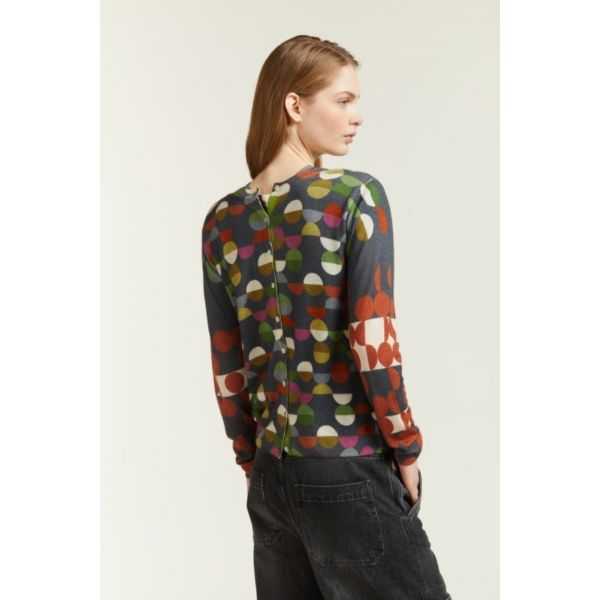Cardigan girocollo con stampa Pop double use