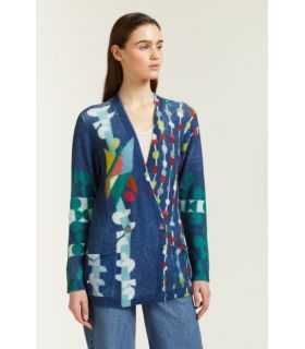 Double breasted jacket with Pop print