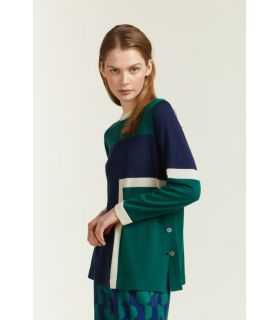 Maglia girocollo con intarsio