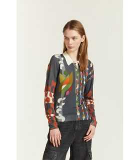 Polo shirt with Pop print