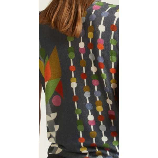 Crewneck sweater with Pop print double use