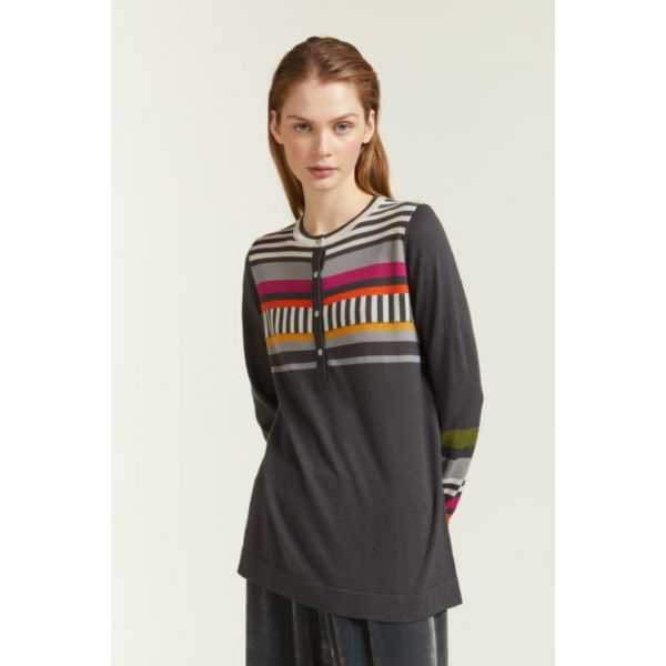 Oversize shirt with striped pattern