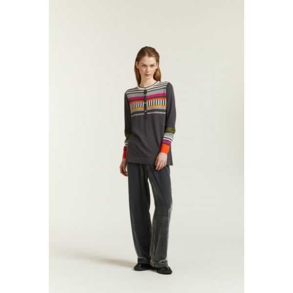Oversize shirt with striped pattern
