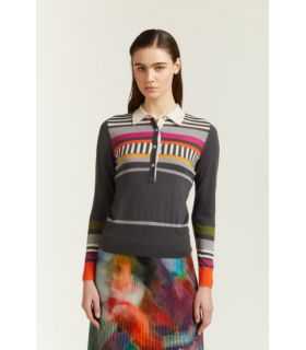 Polo shirt with striped patterns