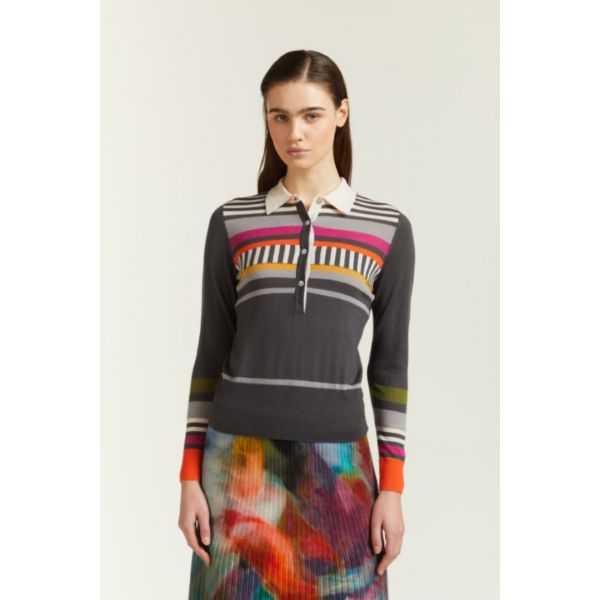 Polo shirt with striped patterns