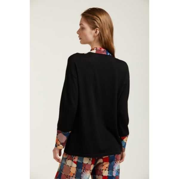 Oversize sweater with Mosaic print inserts