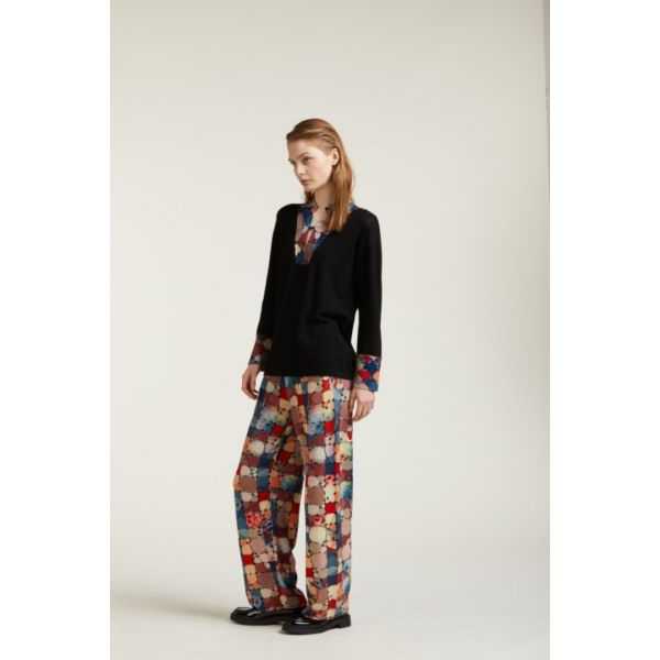 Oversize sweater with Mosaic print inserts