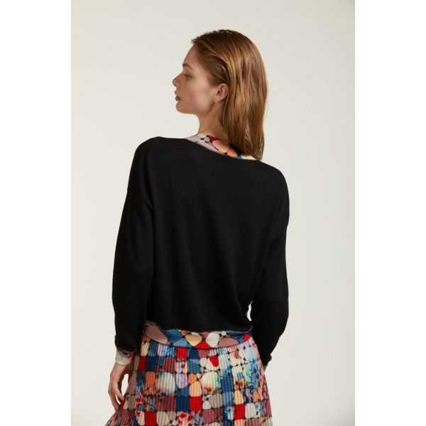 V neck sweater with Mosaic print inserts