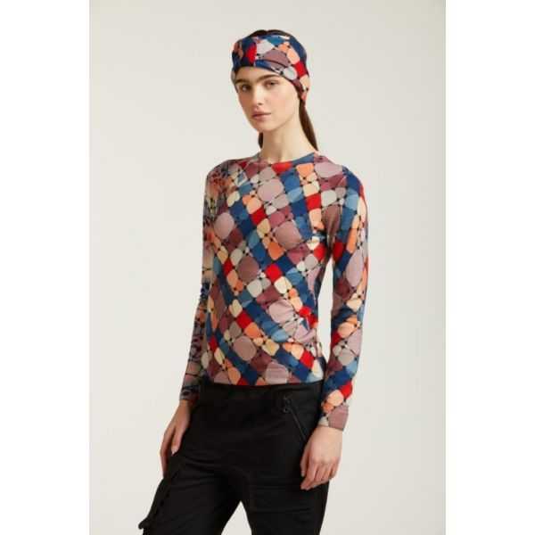 Crewneck sweater with Mosaic print double use