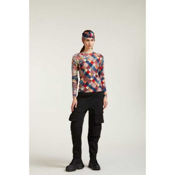 Crewneck sweater with Mosaic print double use