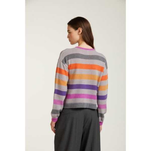 Blouse with colorful stripes