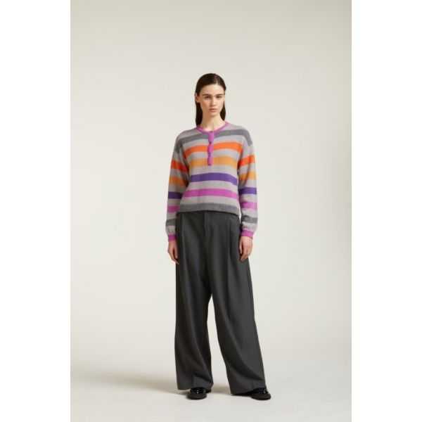 Blouse with colorful stripes