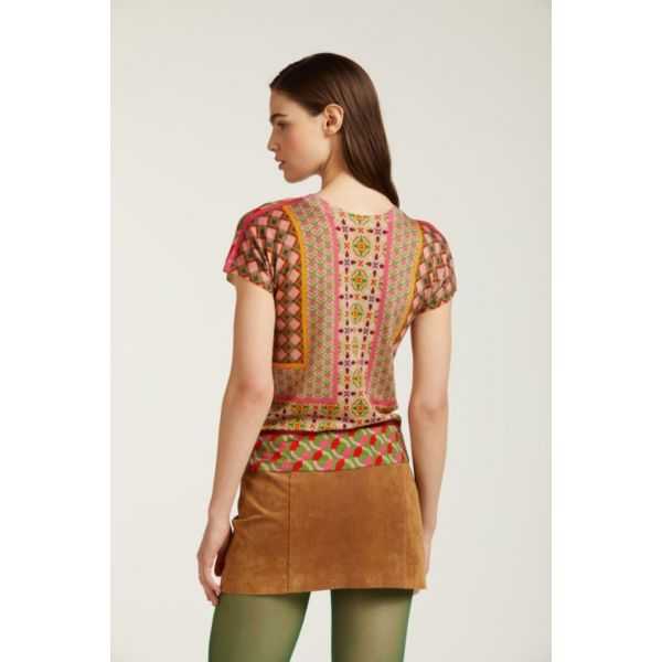 Maglia a manica corta con stampa Cravatteria double use