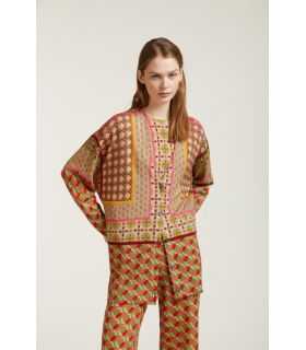 Oversize cardigan with Ties print