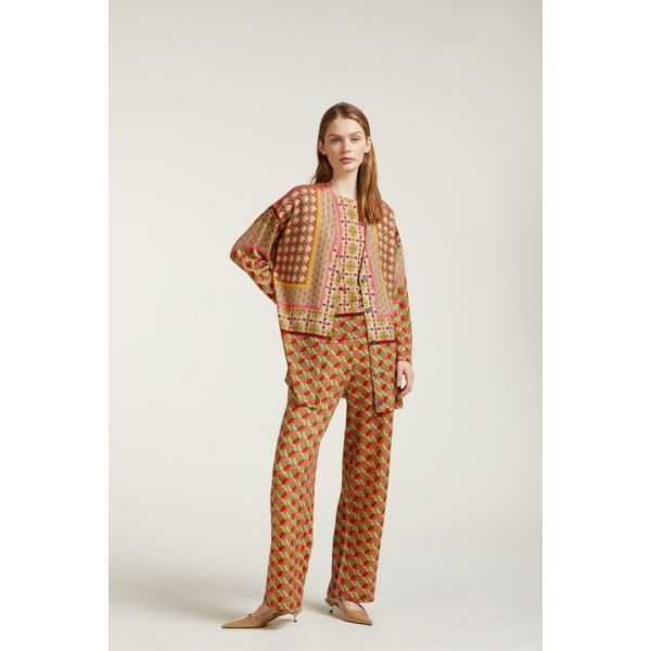 Oversize cardigan with Ties print