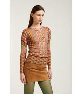Crewneck sweater with Ties print double use