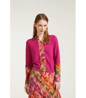 Jacket with Chevron inserts print