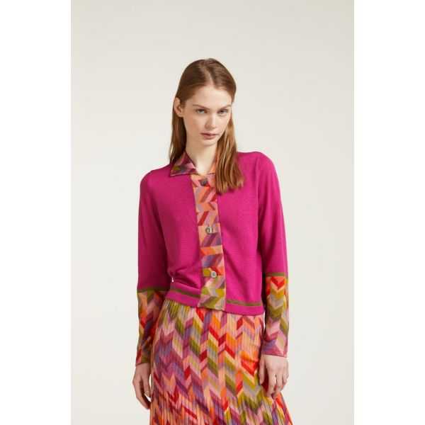 Jacket with Chevron inserts print