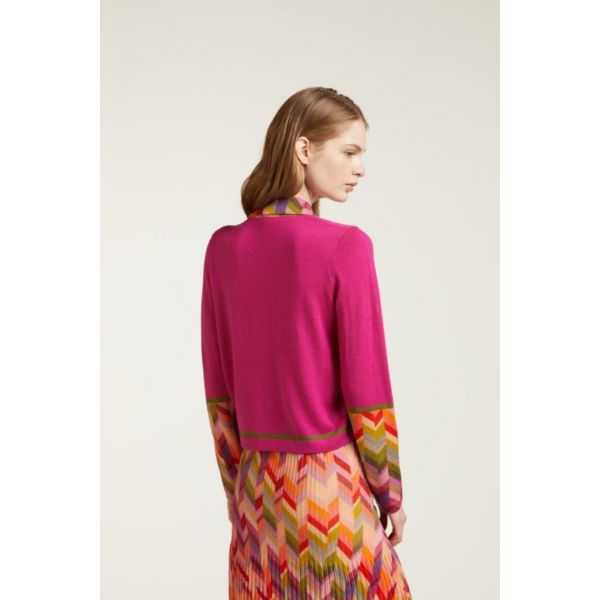 Jacket with Chevron inserts print