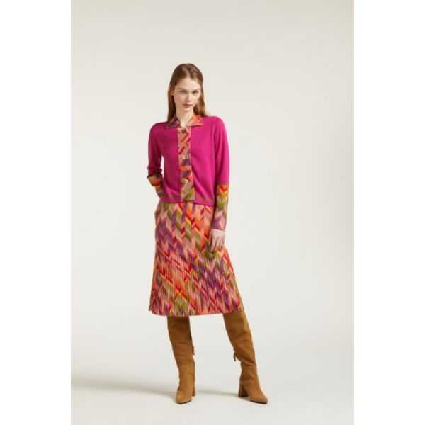 Jacket with Chevron inserts print