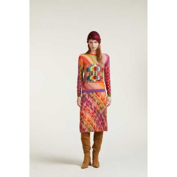 Maglia girocollo con stampa Chevron double use