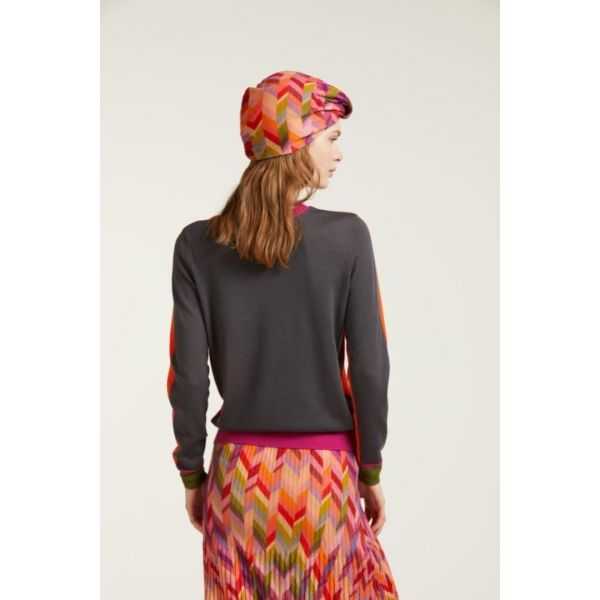 Bicolor crewneck sweater double use