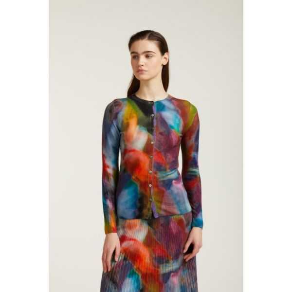 Cardigan with Shaded print double use
