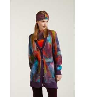 Cardigan oversize con stampa shaded