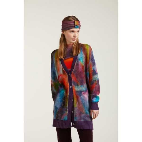 Oversize Cardigan with Shaded print