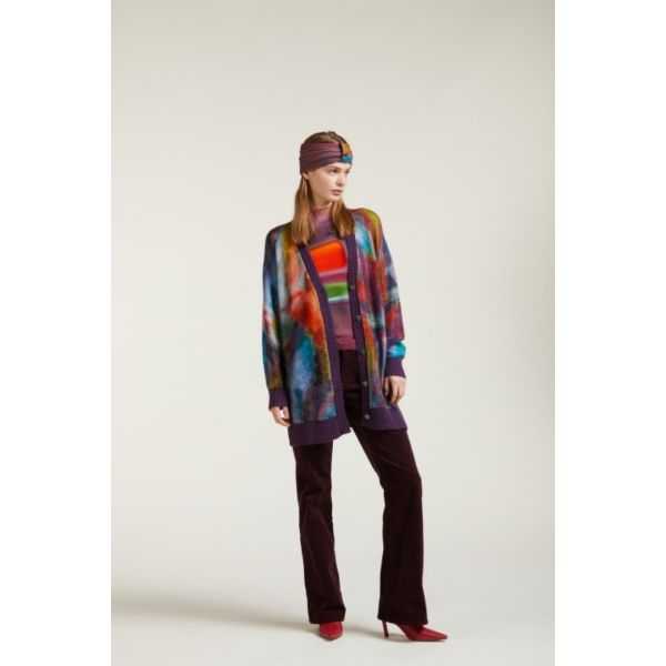 Oversize Cardigan with Shaded print