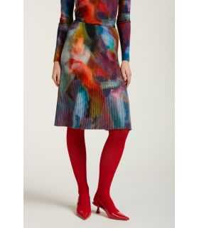 Pleated skirt with Shaded print double use