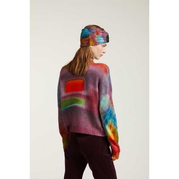 Oversize Turtleneck jumper with Shaded print double use