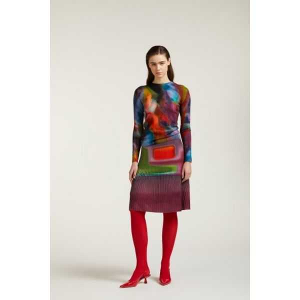 Maglia girocollo con stampa Shaded Double use