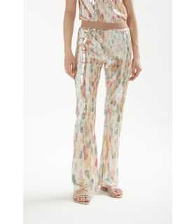 Sequins pants with Gocce print